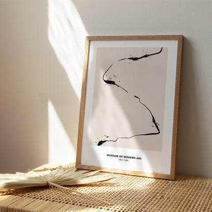 Black Ink Line Minimalism Poster