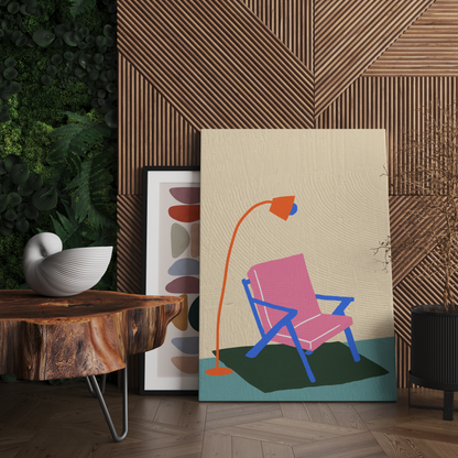 Retro Furniture 60s 70s Vibes Canvas Print