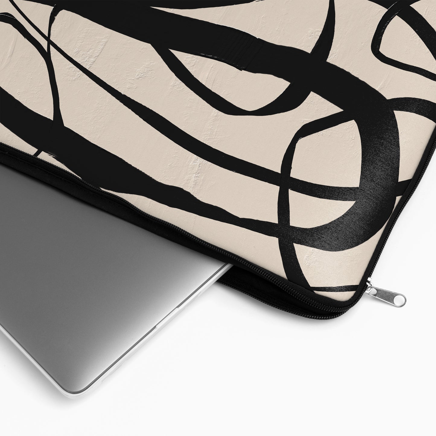 Black Line Art Minimalist - Laptop Sleeve