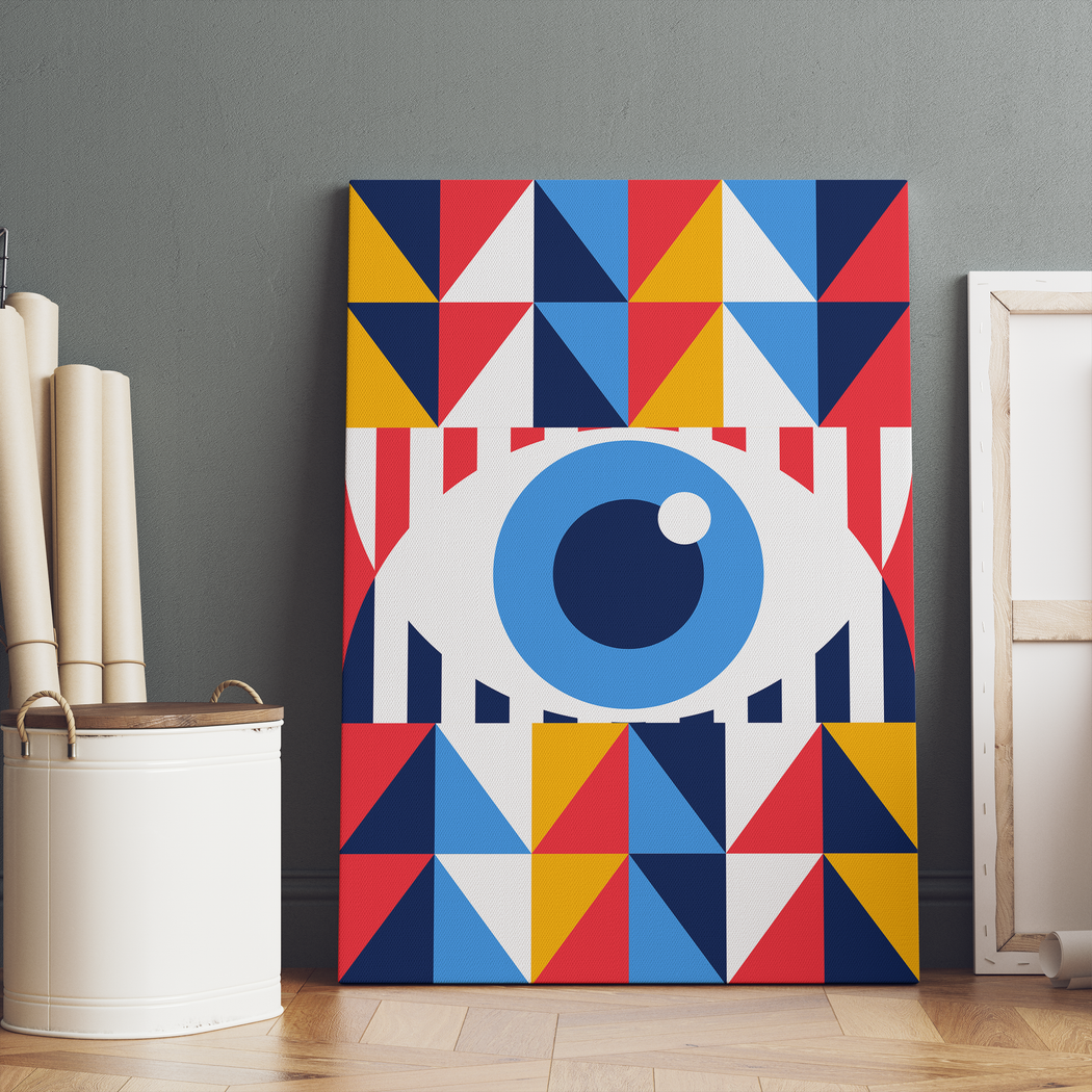 Bauhaus Eye Colorful Canvas Print