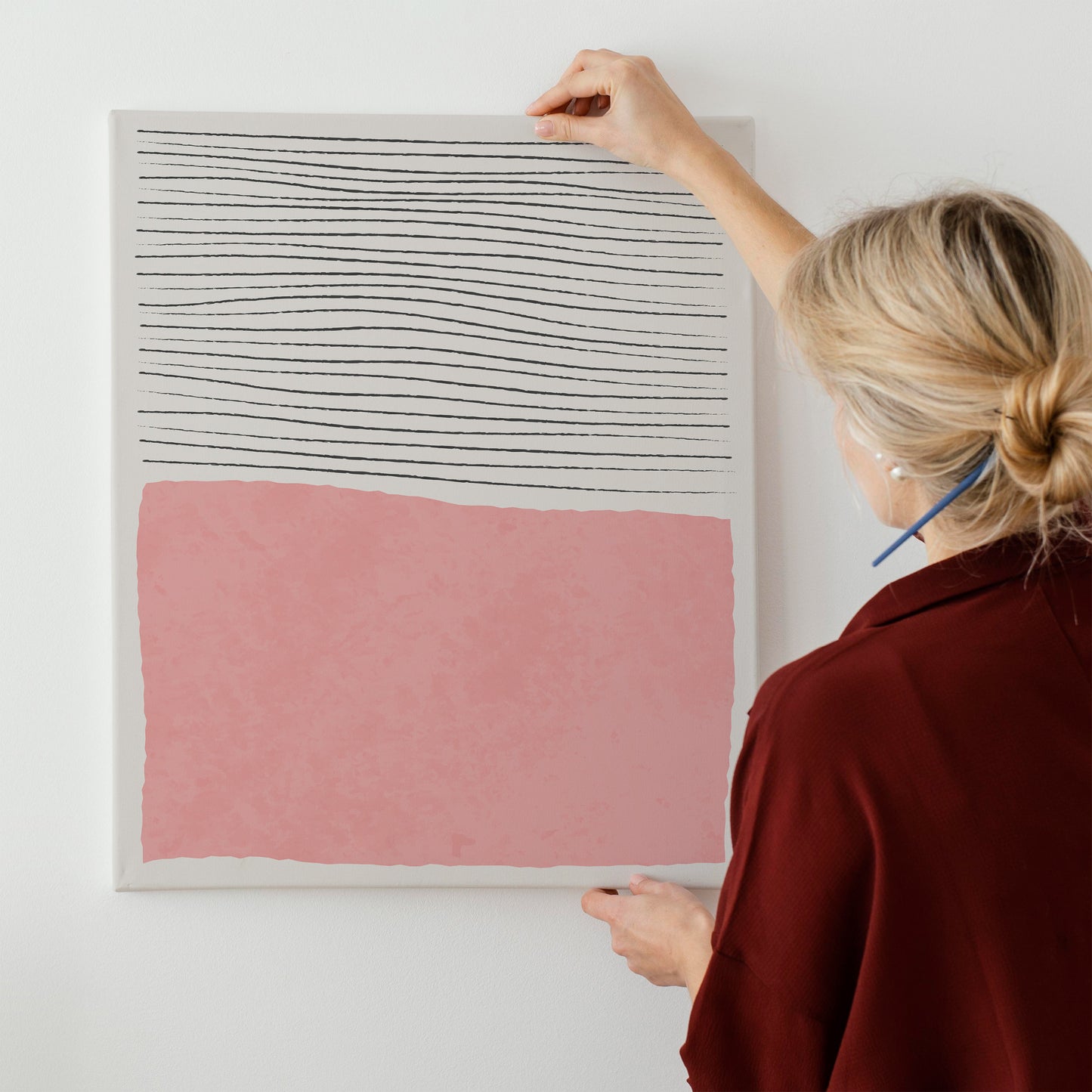 Pink Mid Century Modern Canvas Print