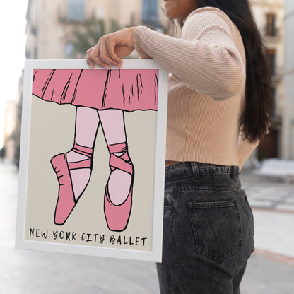 Pink Pointe Shoes Ballet Poster