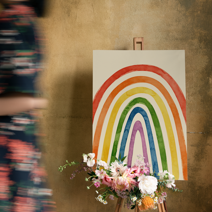 Painted Vintage Rainbow Canvas Print