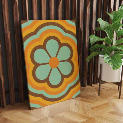 Retro 70s Hippie Flower Canvas Print