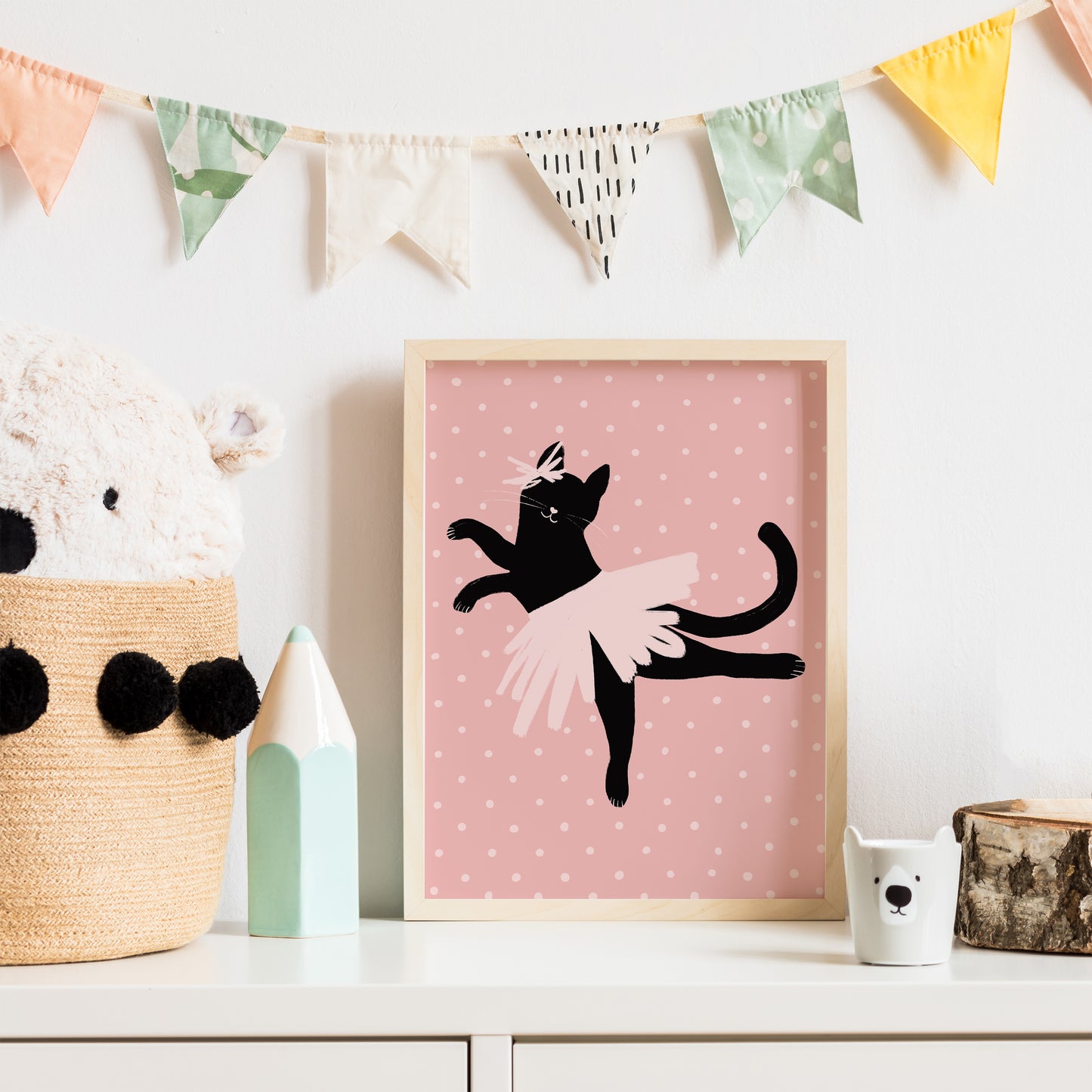 Cat Ballerina Tutu Art Print