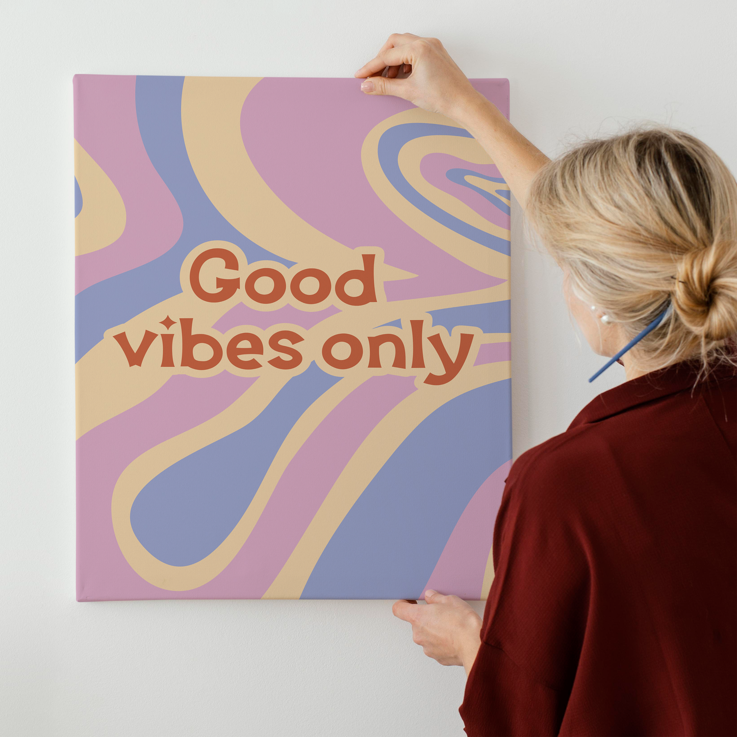 Good Vibes Only Retro Canvas Print