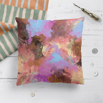 Painted Abstract Art on Throw Pillow