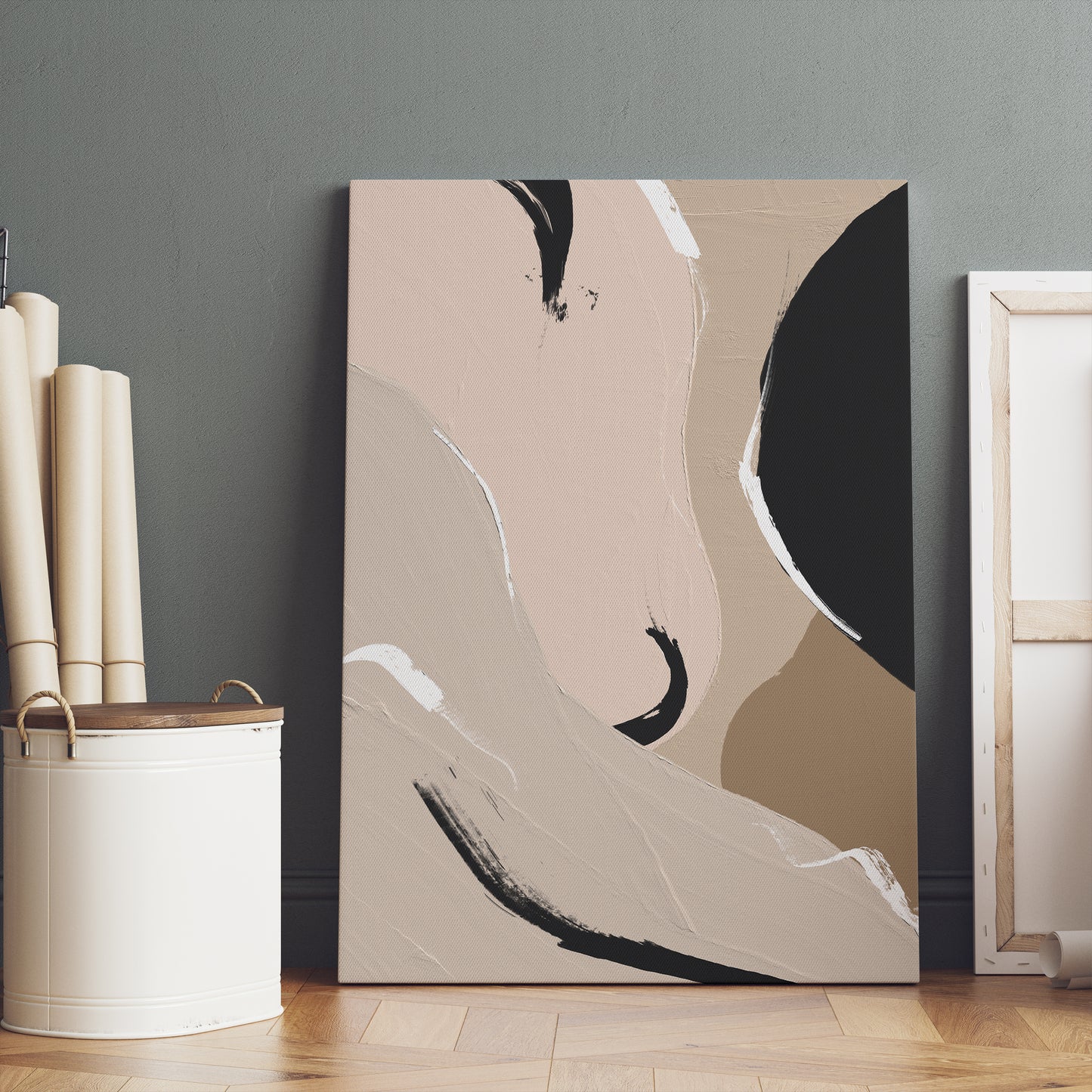 Beige Painted Modern Canvas Print