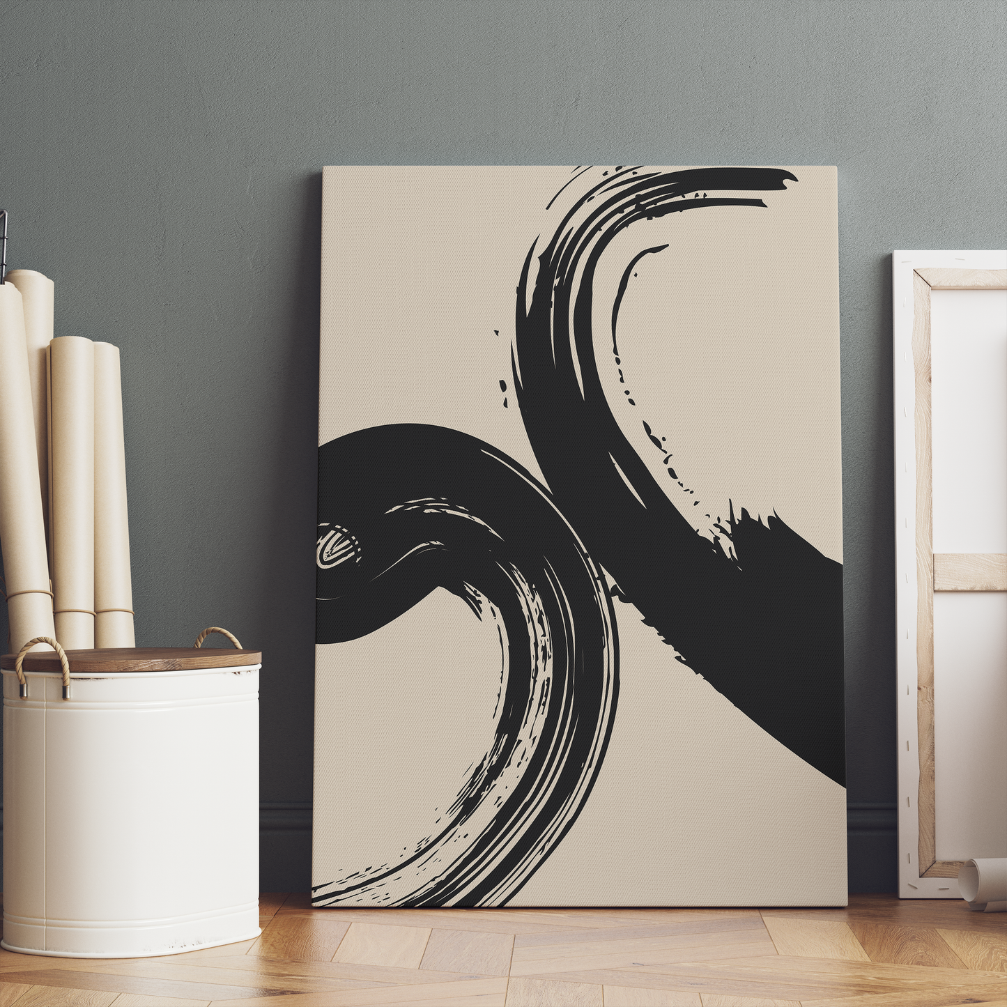 Painted Black Brushes Canvas Print