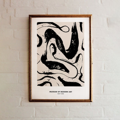 Abstract Black Ink Poster