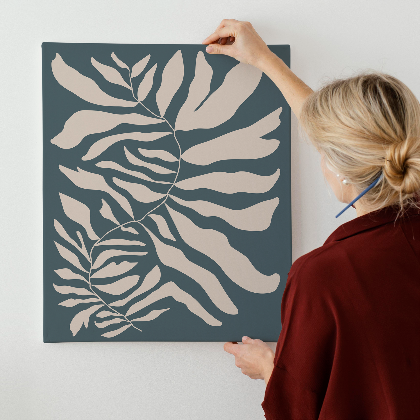 Botanical Minimalist Leaf Wall Art Canvas Print