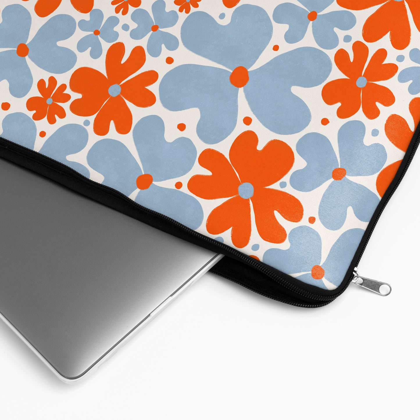 Retro Blue&Orange Flowers - Laptop Sleeve