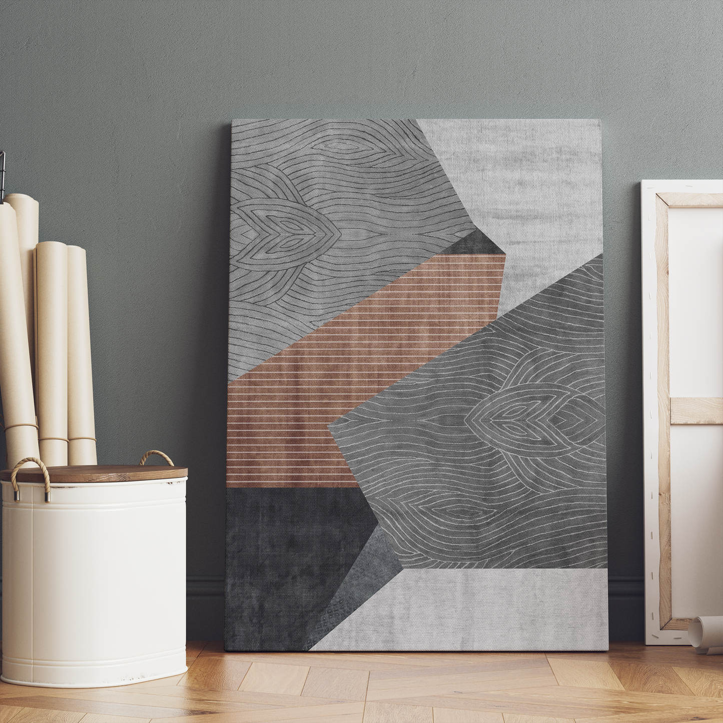 Modern Geometric Painted Abstract Canvas Print