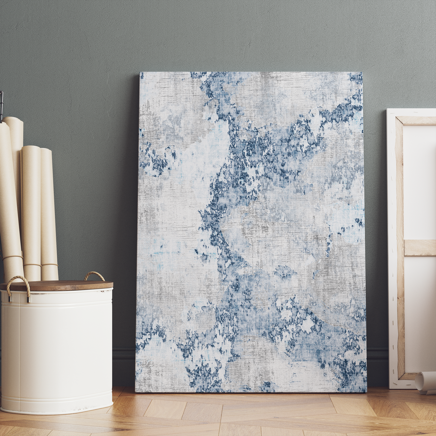 Light Blue Painting Wall Art Canvas Print