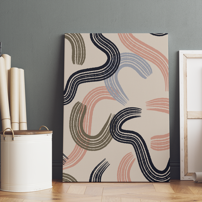 Beige Aesthetic Abstract Art Canvas Print