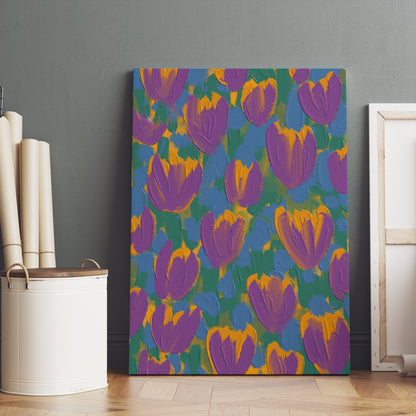 Spring is Coming Crocus Pattern Canvas Print