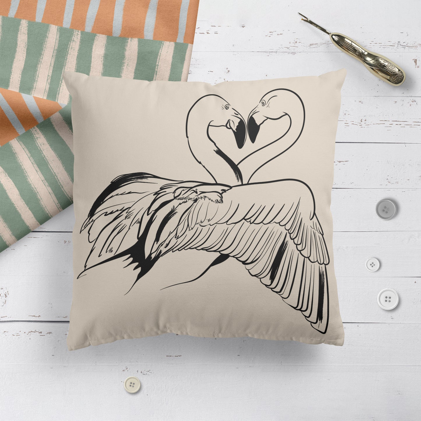 Cute Animal Love, Nature Art Throw Pillow