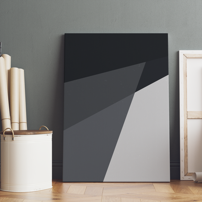 Monochrome Abstract Geometric Art Canvas Print