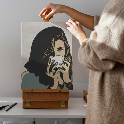 Coffee Time Woman Canvas Print