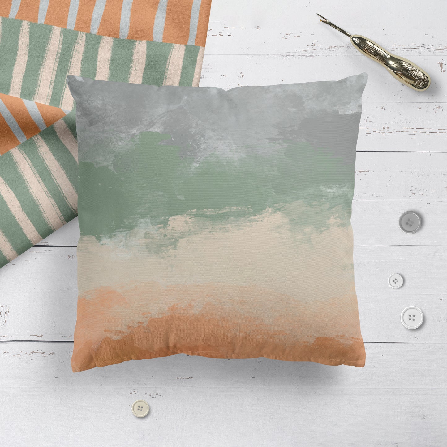 Abstract Modern Painted Throw Pillow