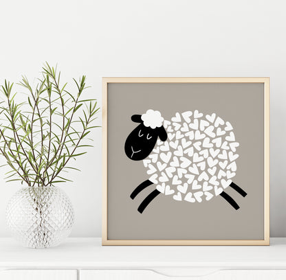 White Sheep Print