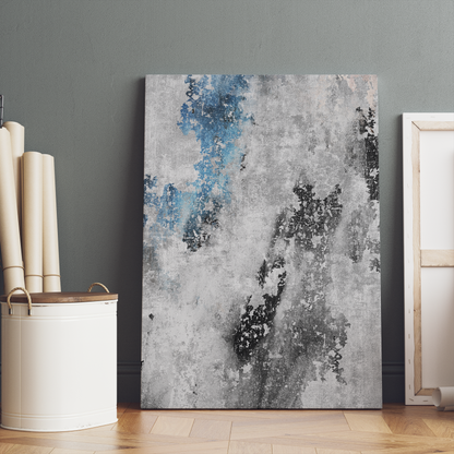 Grey Flowing Abstract Painting Canvas Print