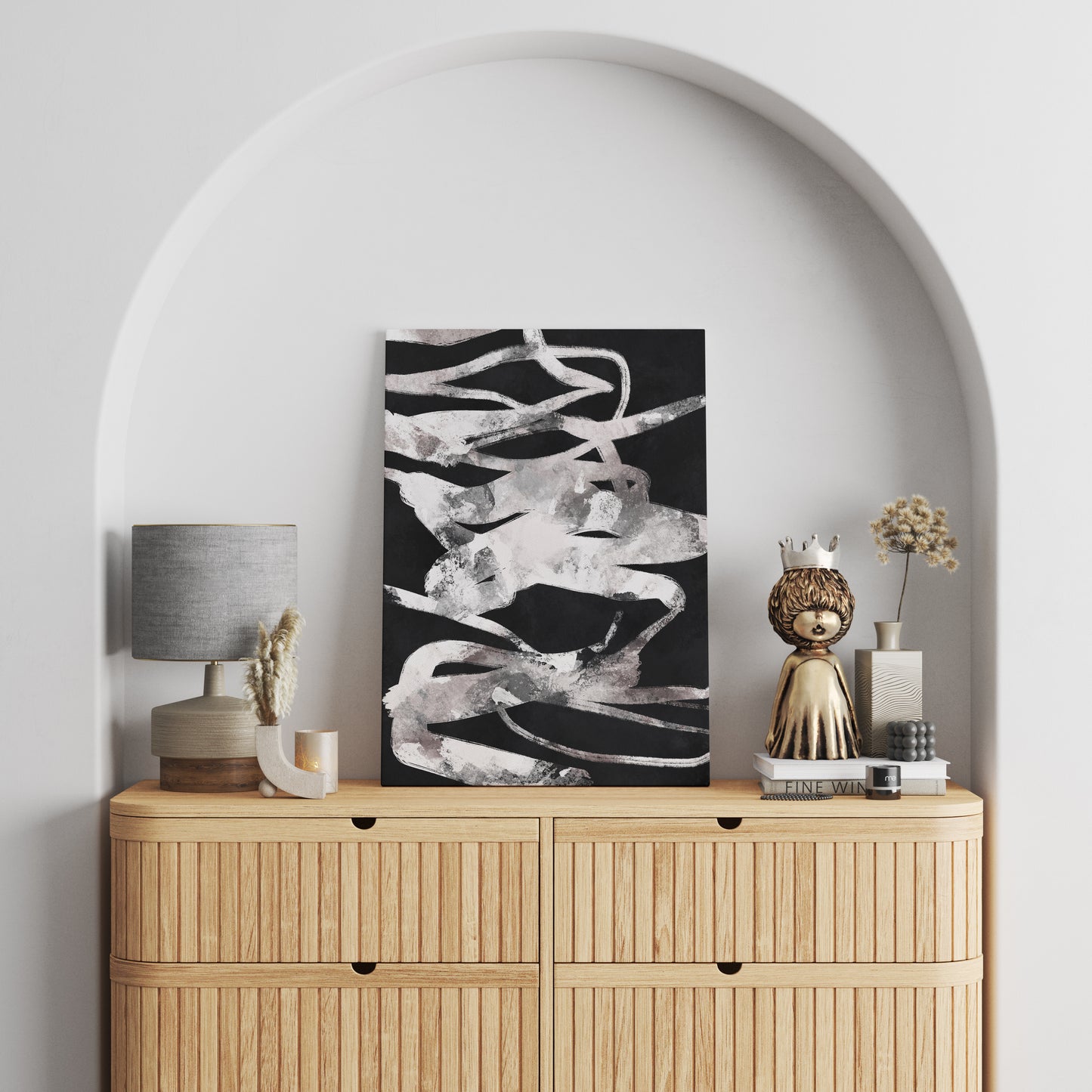 Black Abstract Shapes Canvas Print