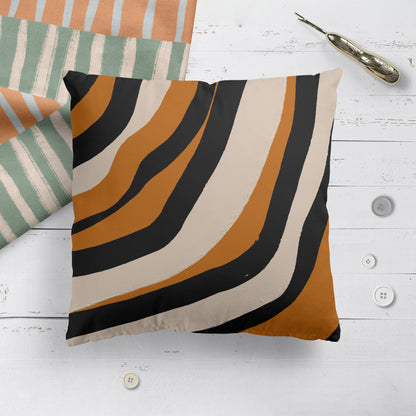 Painted Line Art Modern Throw Pillow