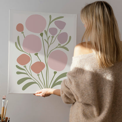 Modern Pastel Botanical Canvas Print