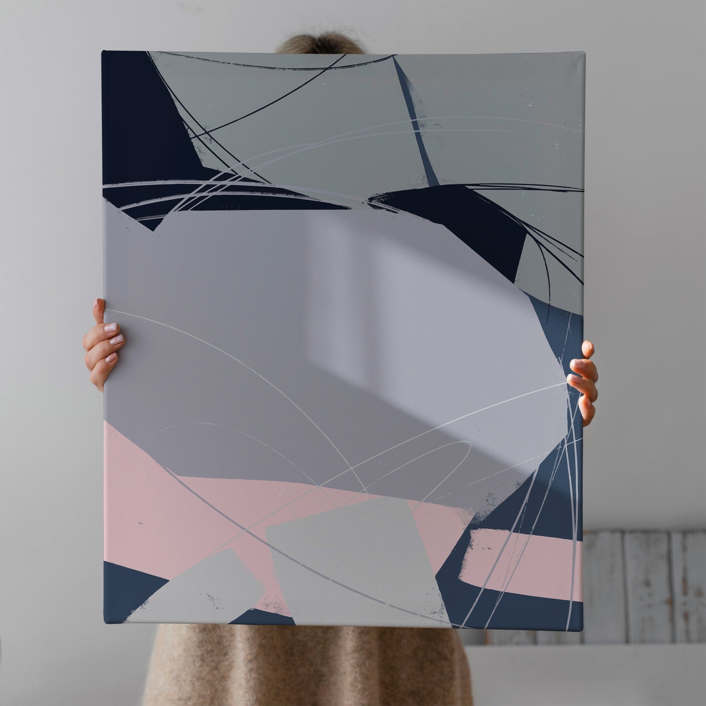 Blue Pink Abstract Canvas Print