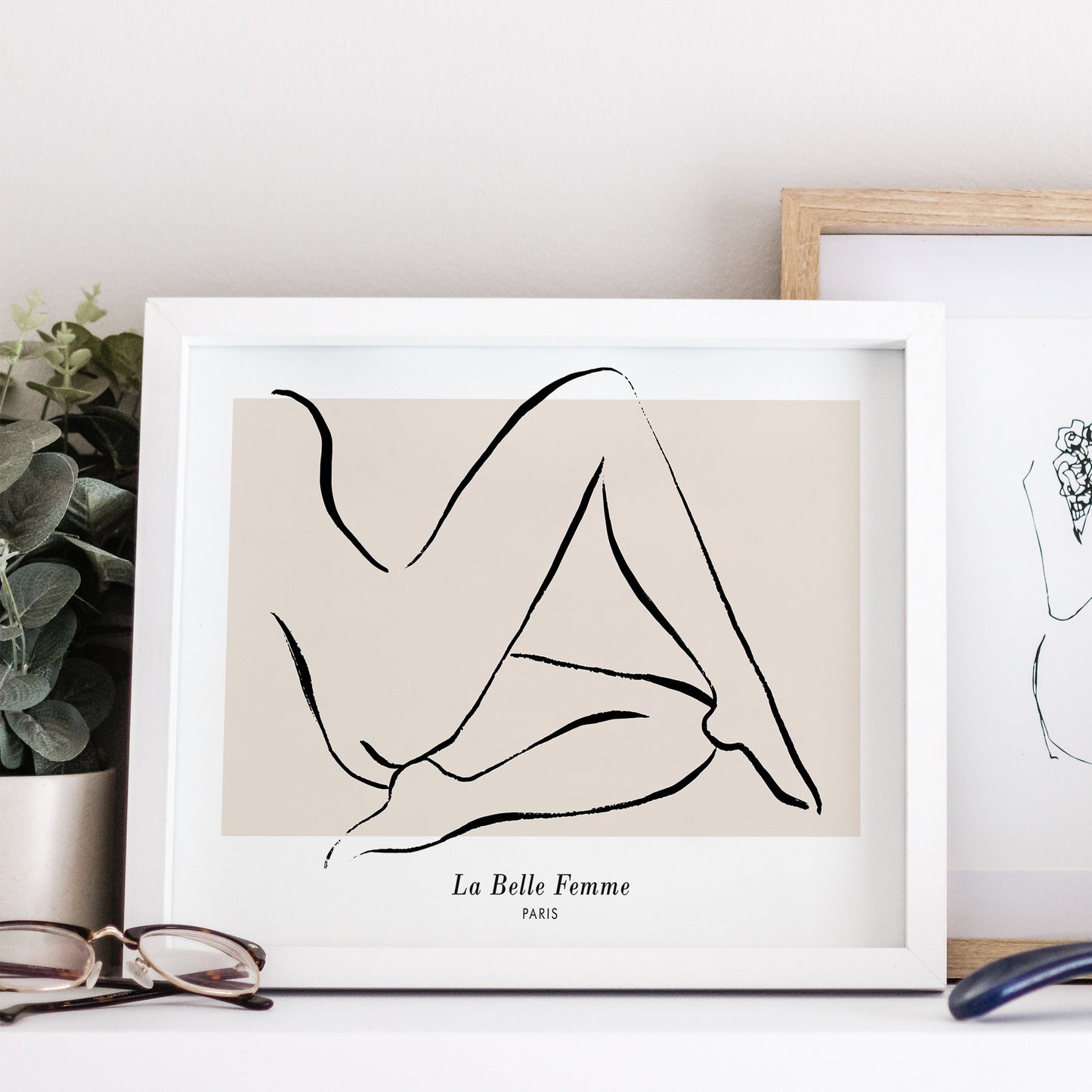 Woman Body Contour Outline Art Horizontal Print