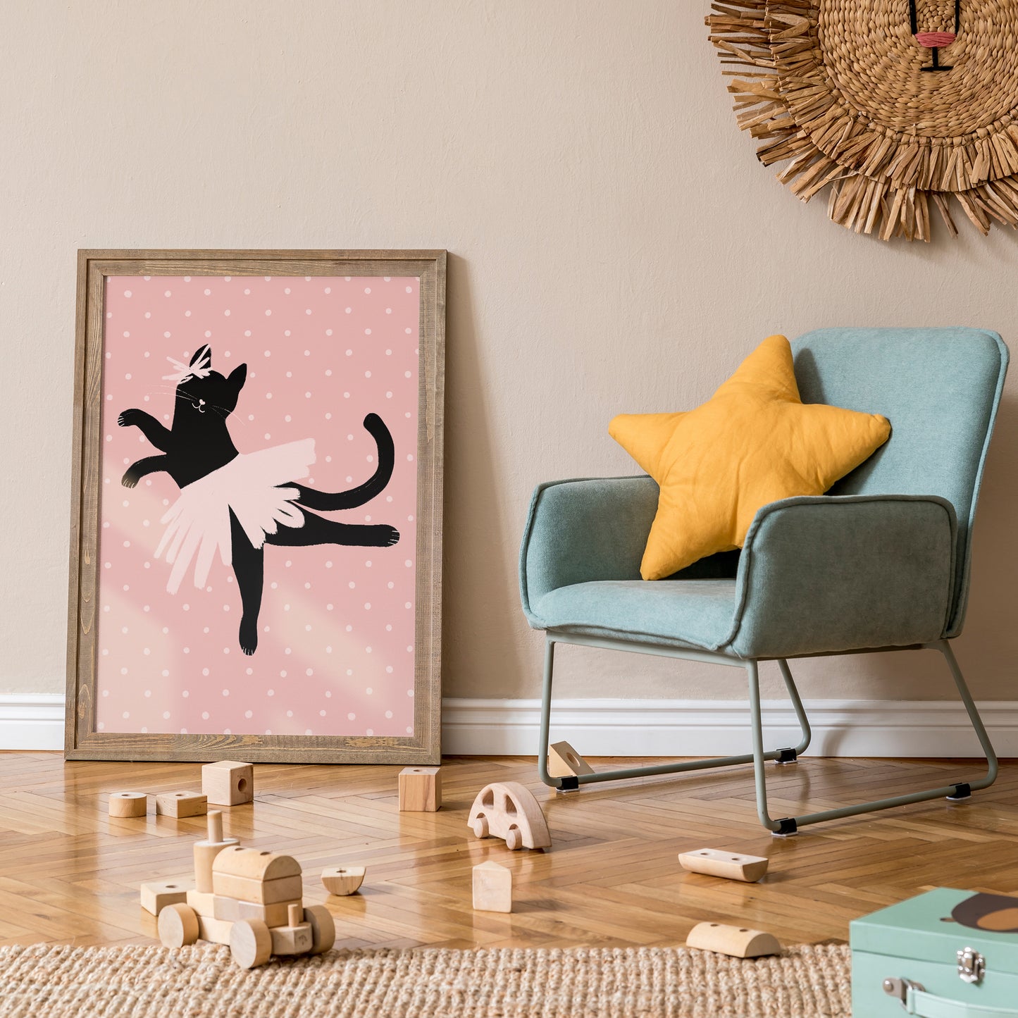 Cat Ballerina Tutu Art Print