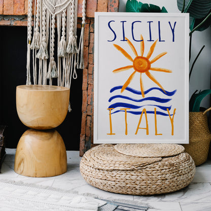 Sicily Italy Travel Aesthetic Poster