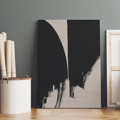 Black Modern Brushstroke Canvas Print