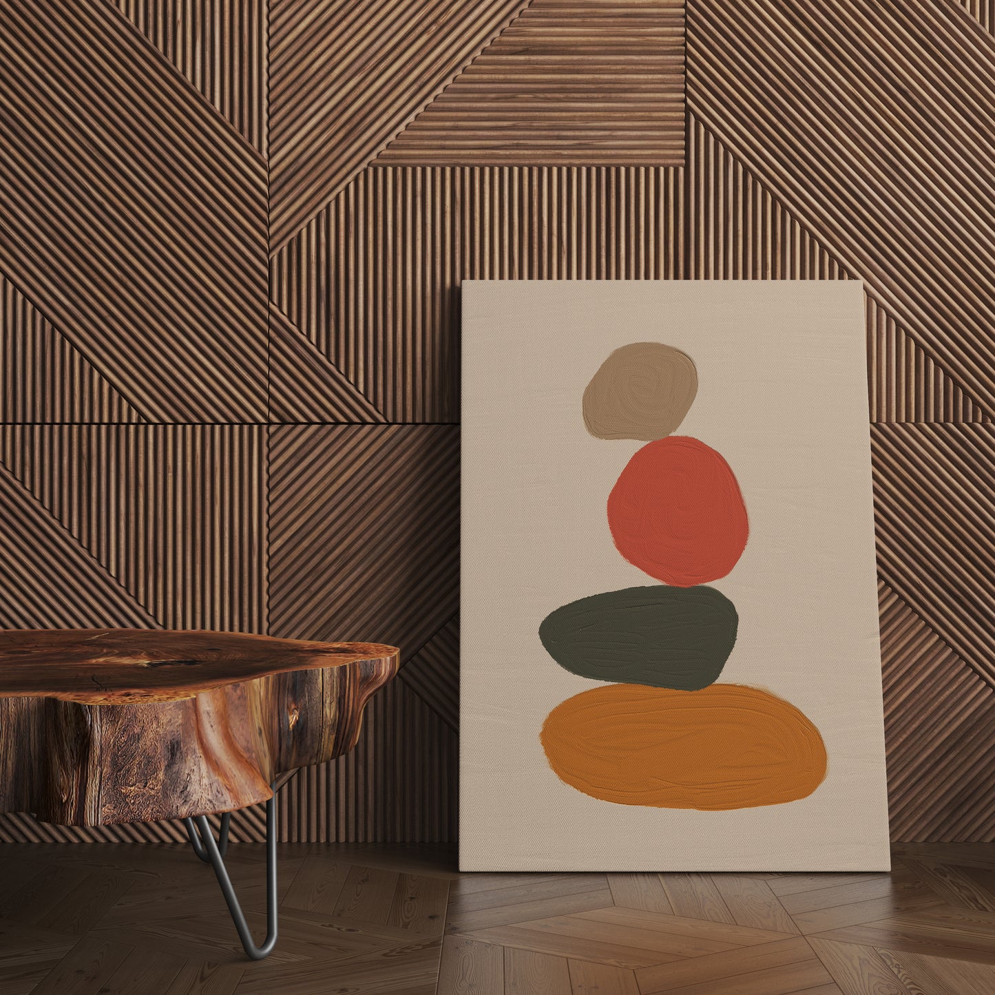 Hand Painted Modern Stones Canvas Print