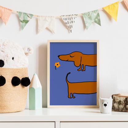 Cute Dachshund Dog on Walk Poster