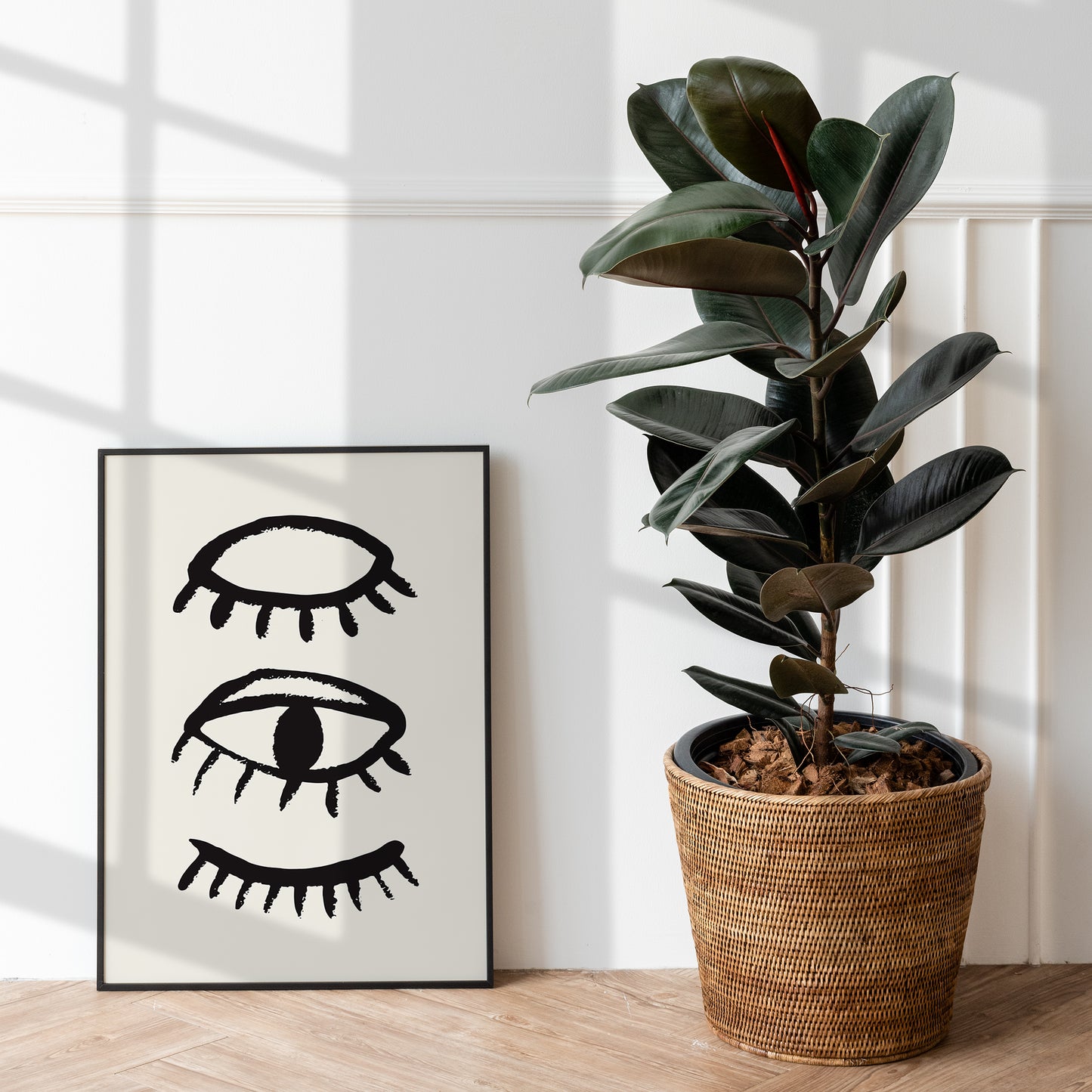 Black Ink Eyes Art Print