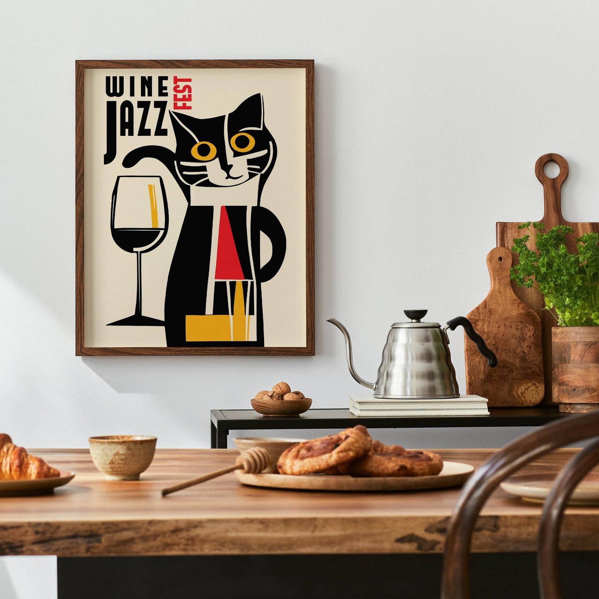 Wine and Jazz Festival Cat Poster - HypeSheriff