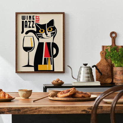 Wine and Jazz Festival Cat Poster - HypeSheriff