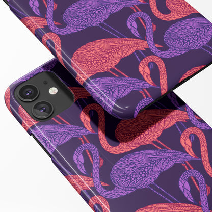 iPhone Case with Synthwave Flamingo