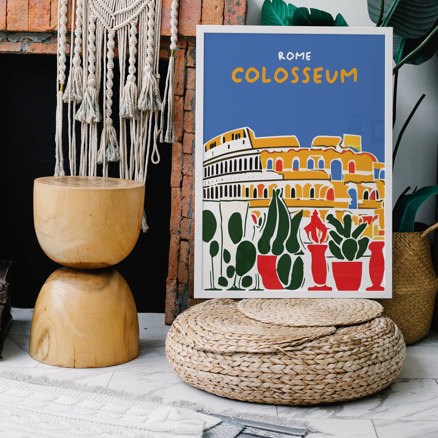 Rome, Colosseum Colorful Travel Poster