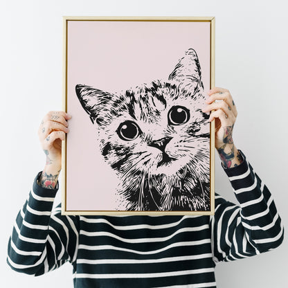 Pink Cute Kitten Poster