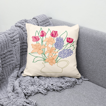 Vintage Floral Gift For Mom Throw Pillow