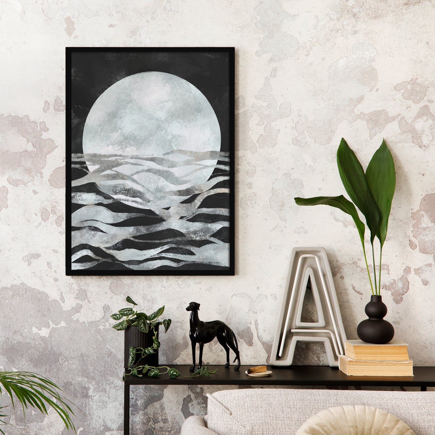 Dark Scandinavian Moon Poster