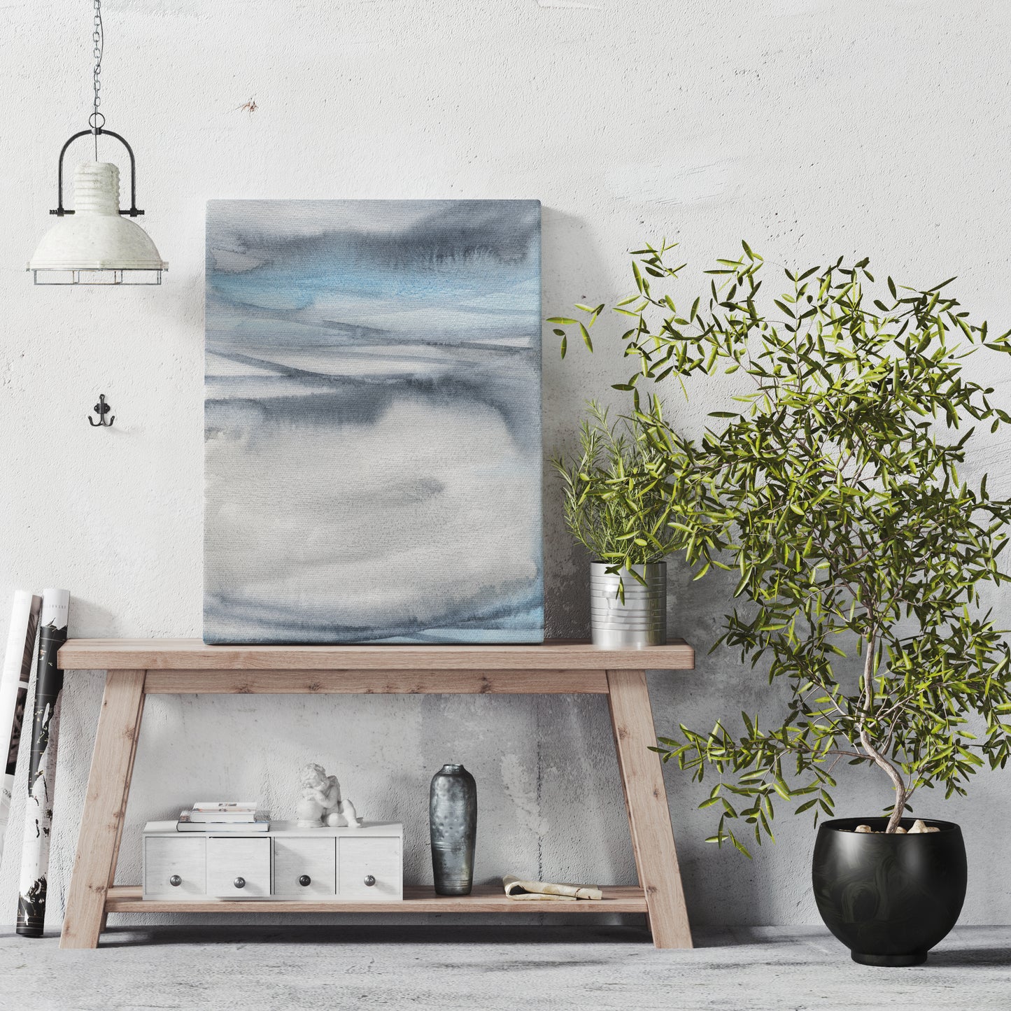 Blue Modern Abstract Canvas Print