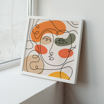 Picasso Woman Face Line Art Print