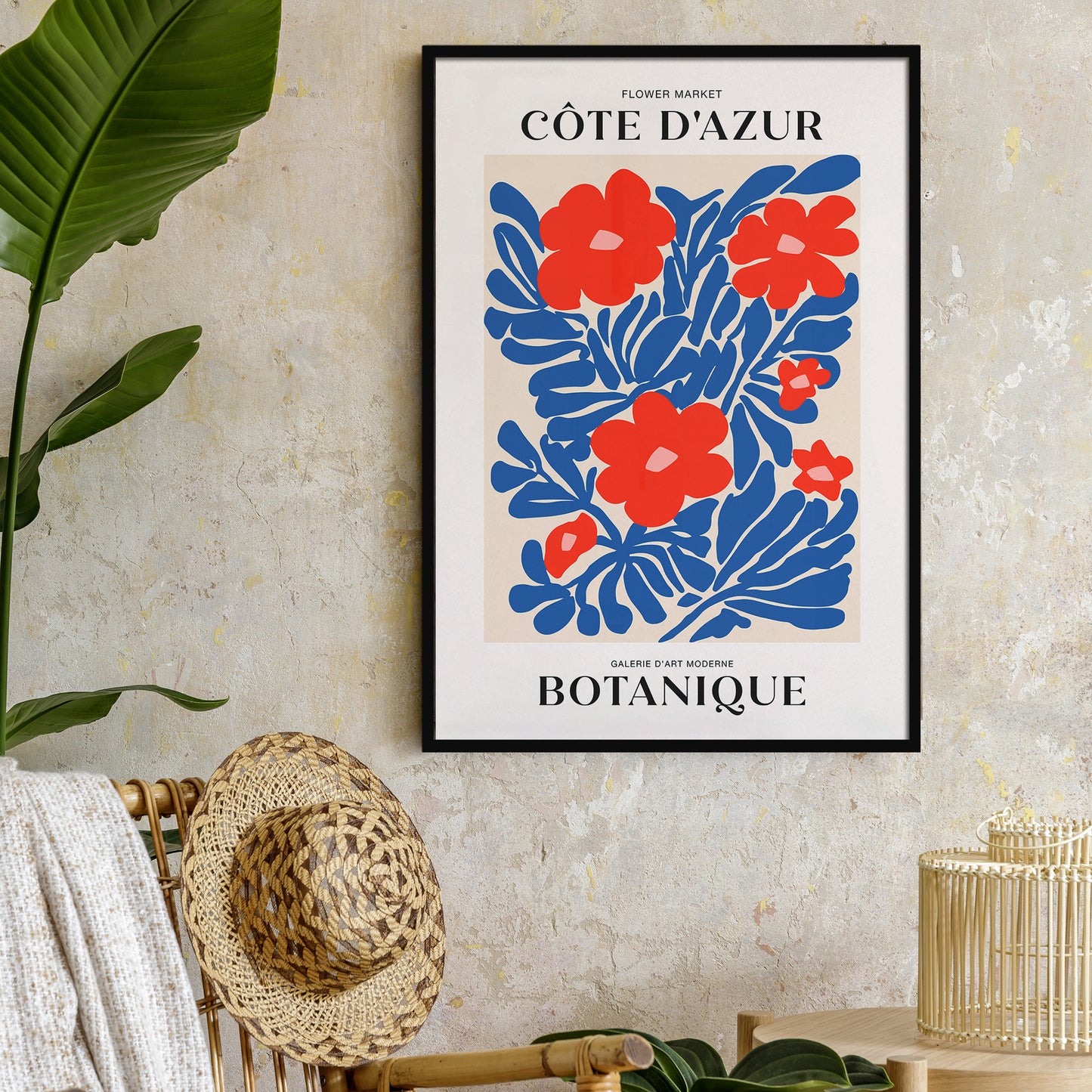 Blue Botanique French Poster