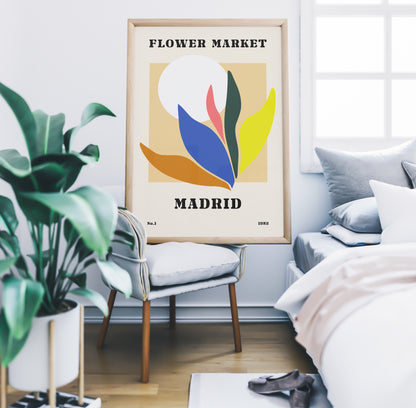 Flower Market Madrid Poster