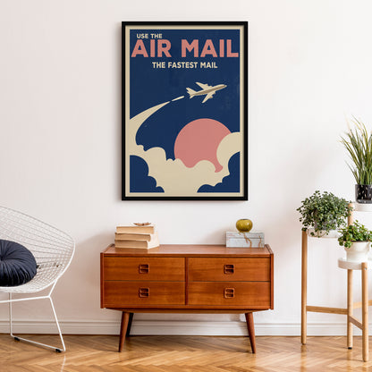Use The Air Mail vintage advertising poster