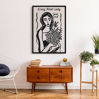 Handdrawn Crazy Plant Lady Poster